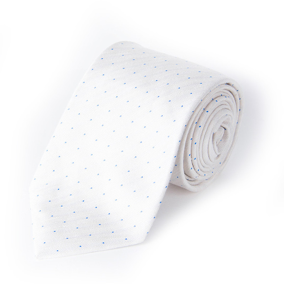 PENROSE WHITE & BLUE POLKA DOT TIEMENS